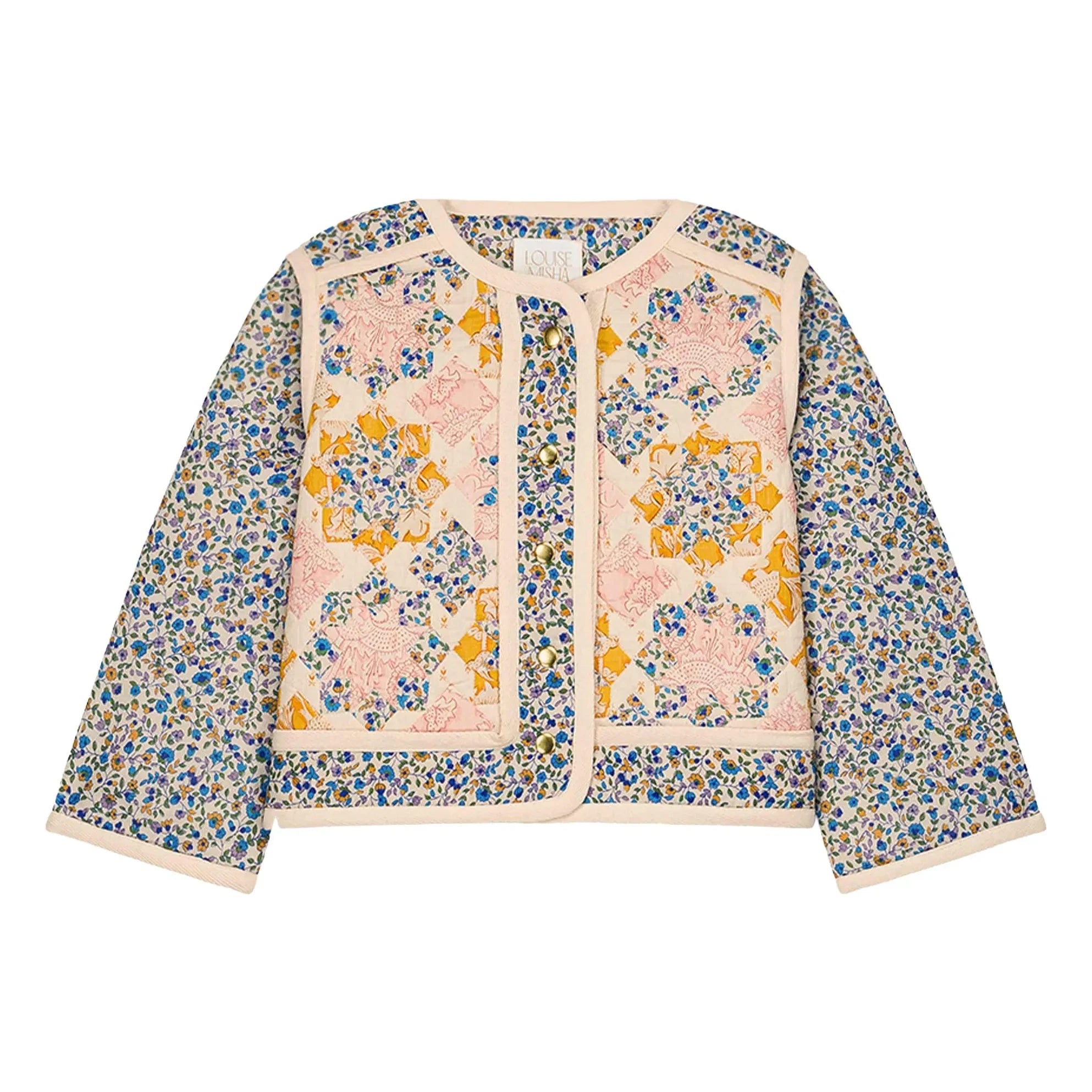Louise Misha - Orishane Patchwork Kapitone Ceket | Mavi