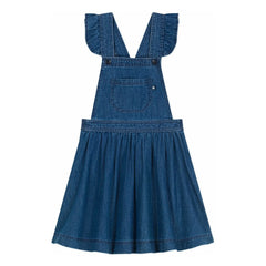 Petit Bateau - Organik Pamuk Denim Salopet Elbise | Denim mavisi