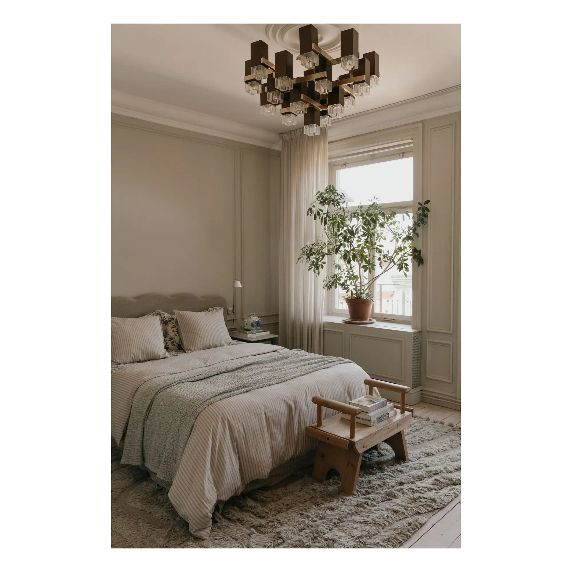 garbo&friends - Çizgili Nevresim Kılıfı | Bej