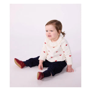 Petit Bateau - Organik Pamuklu Kadife Bebek Pantolonu | Gece mavisi