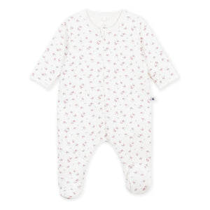 Petit Bateau - Pyjamas Dors Bien Fleuri Tubique Organik Pamuk | Beyaz