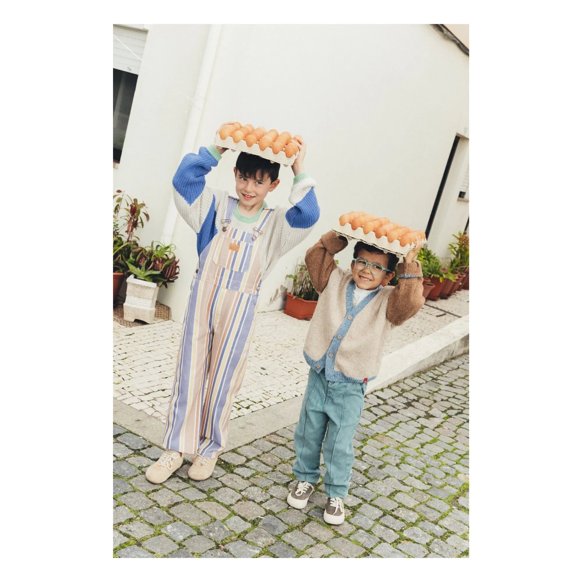 Favorite People - Çizgili Bahçe Salopeti | Mavi