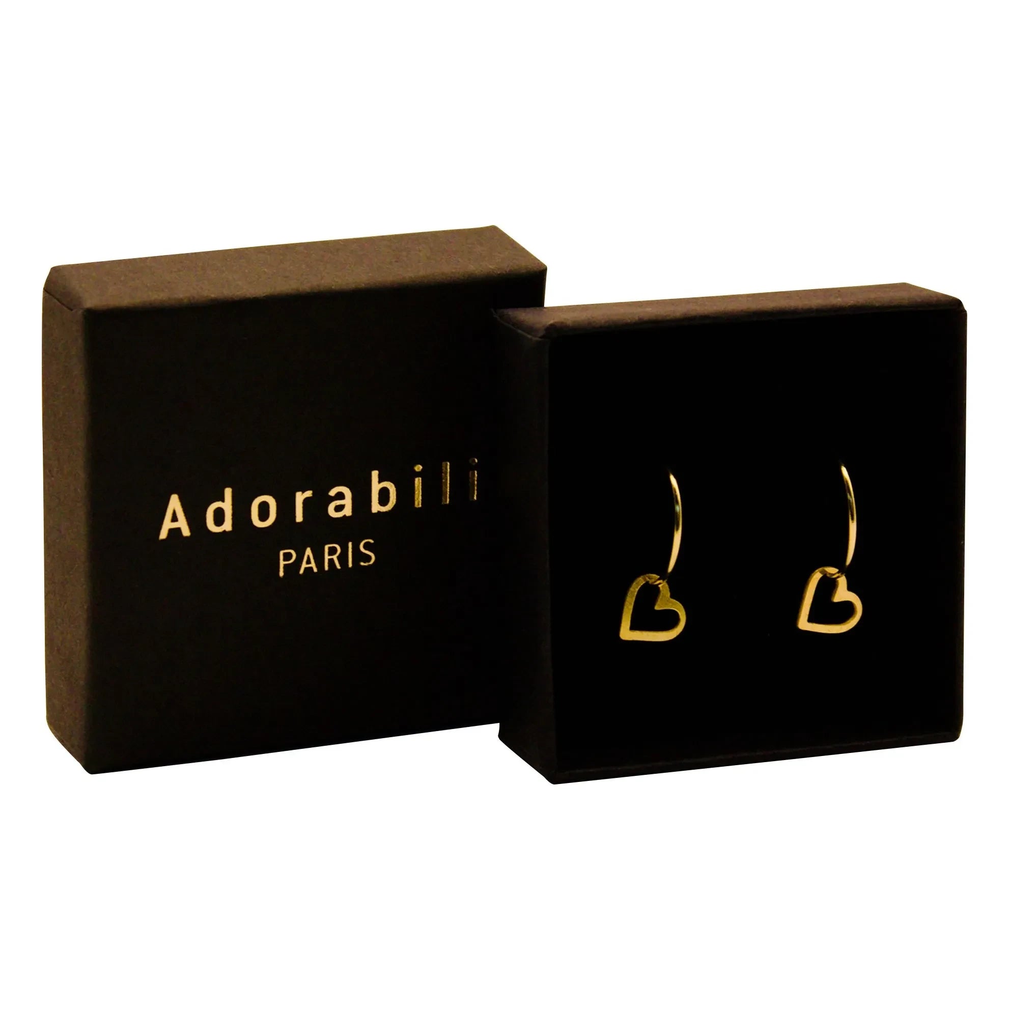 Adorabili - İnce Kalp Küpeler | Altın