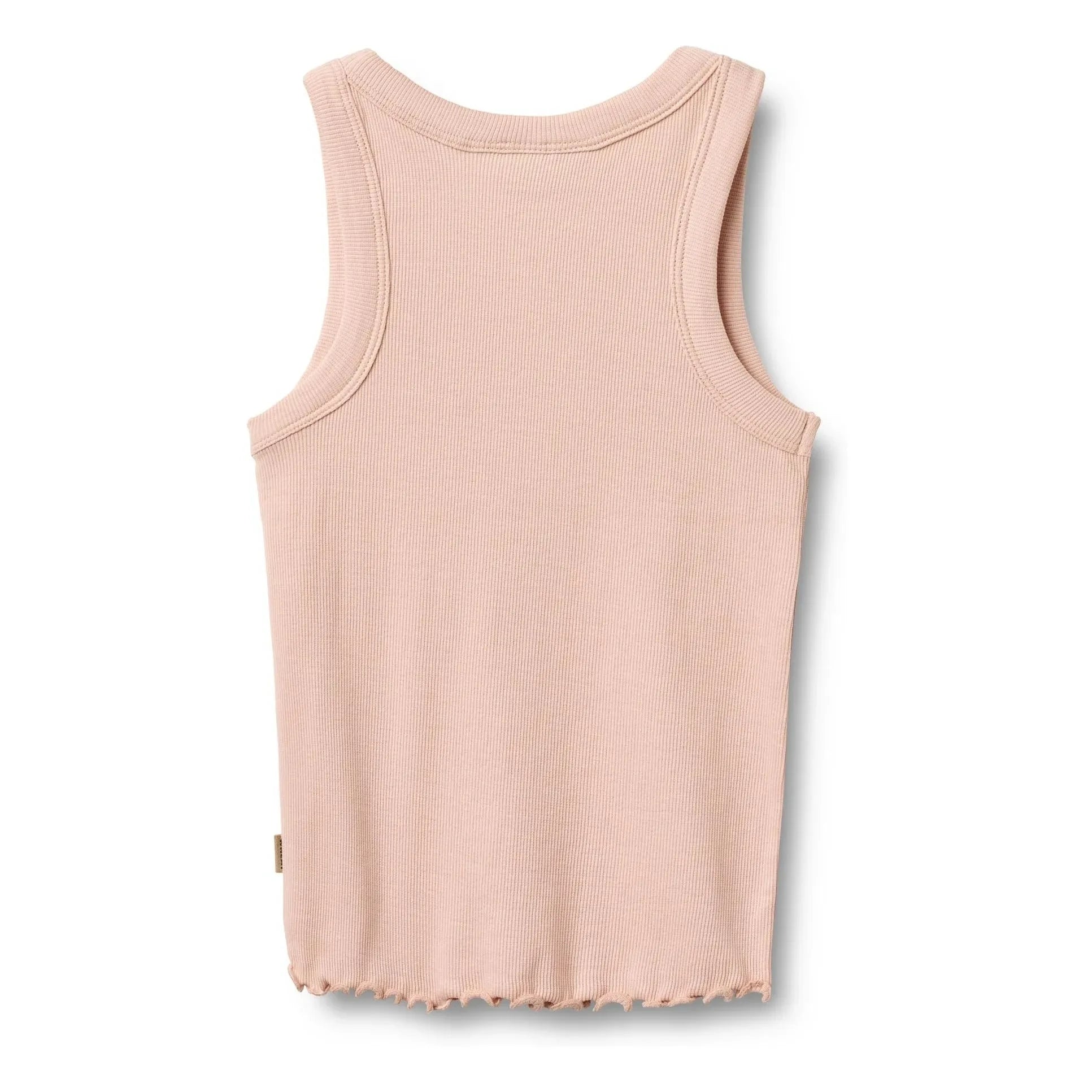 Wheat - Minka organik pamuklu nervürlü atlet | Soluk Pembe