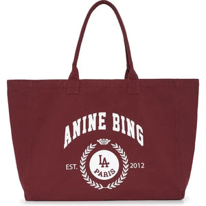 Anine Bing - Leo Kanvas Tote Çanta | Bordo