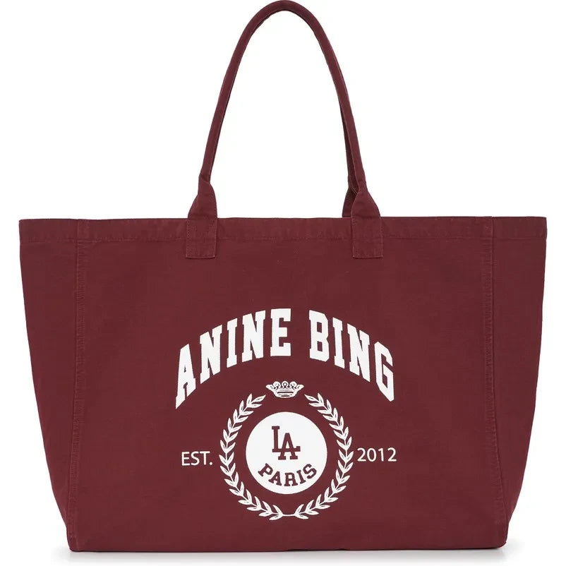Anine Bing - Leo Kanvas Tote Çanta | Bordo