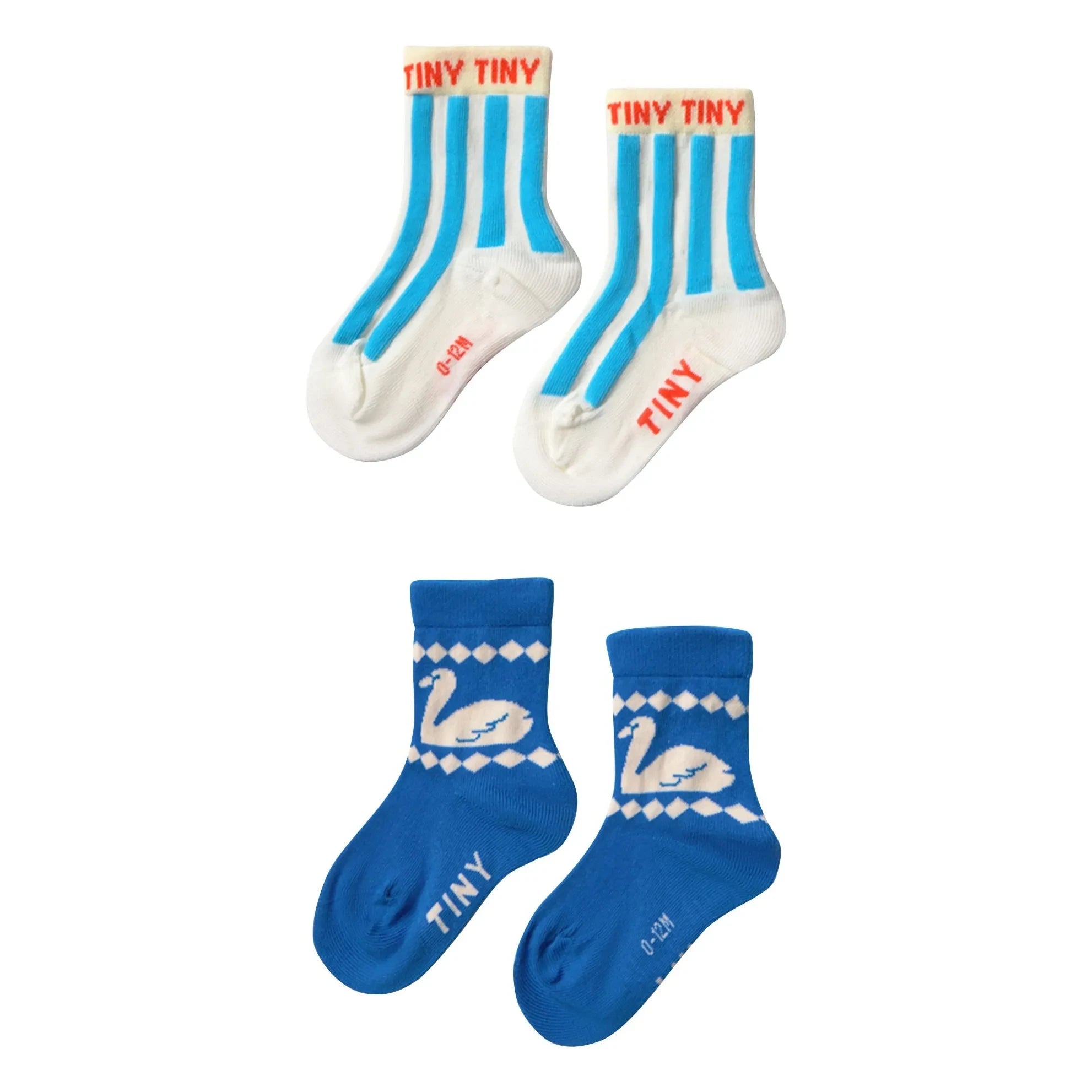 Tinycottons - 2 Çift Kuğu Çorap Seti | Mavi