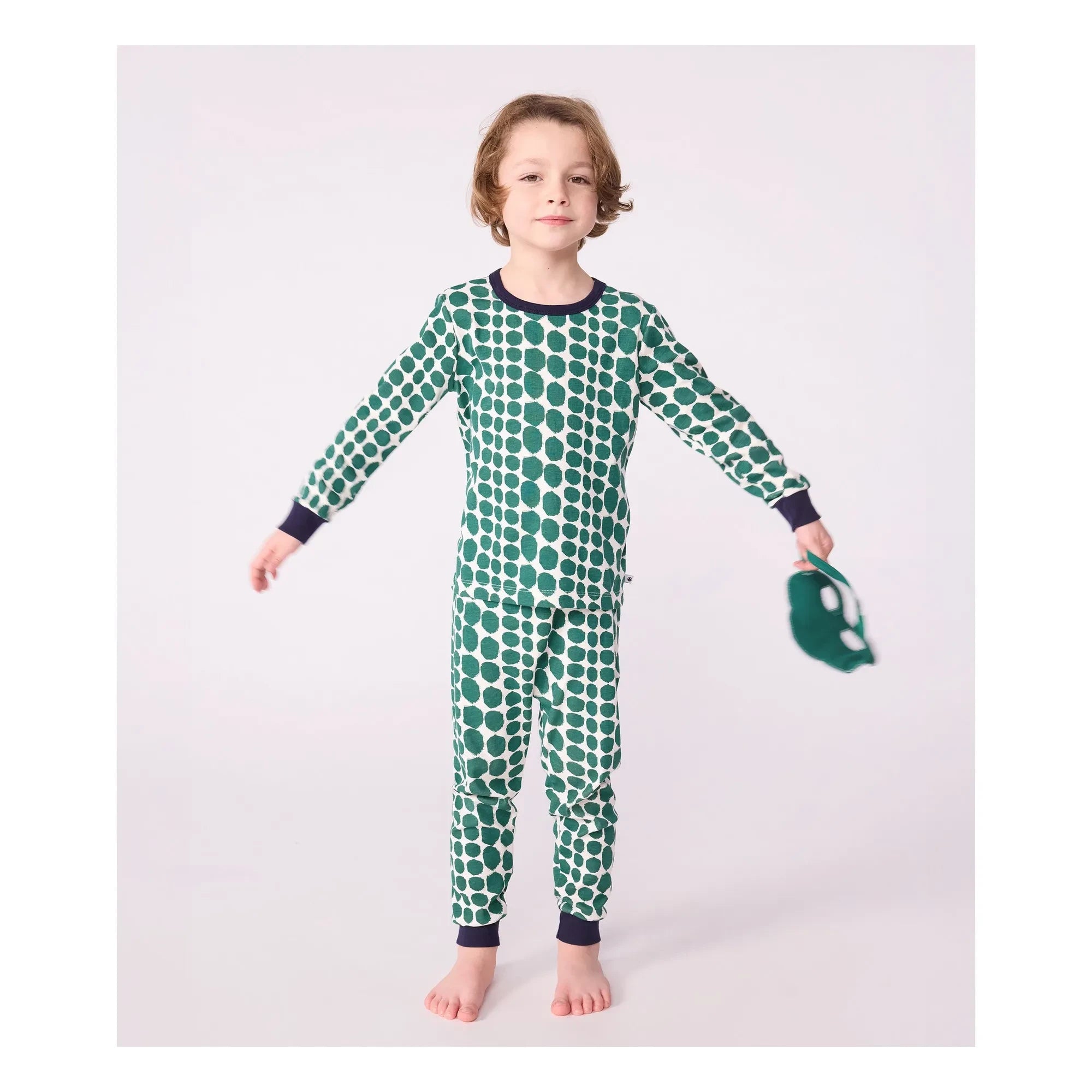 Petit Bateau - Timsah Pijama ve Maske Seti | Yeşil