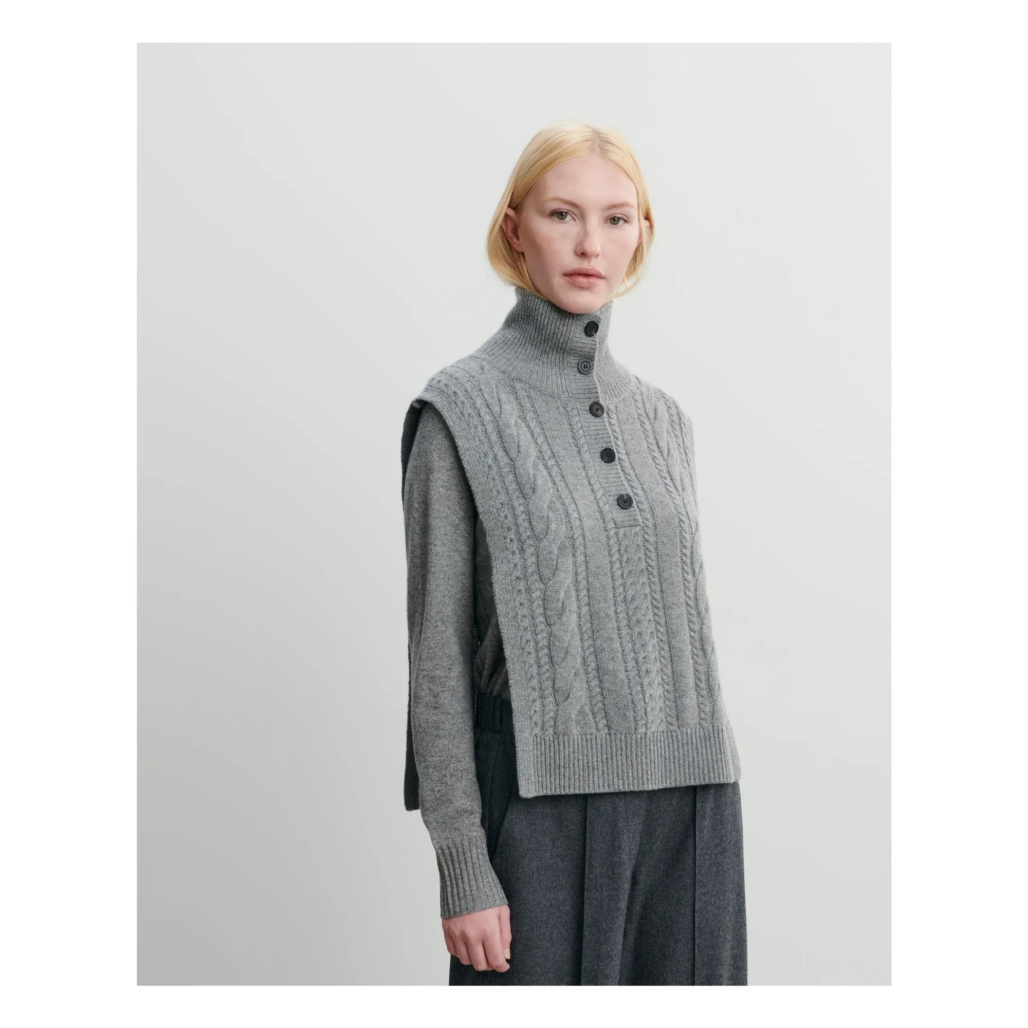 Bompard - Kaşmir Düğmeli Burgulu Plastron | Gri