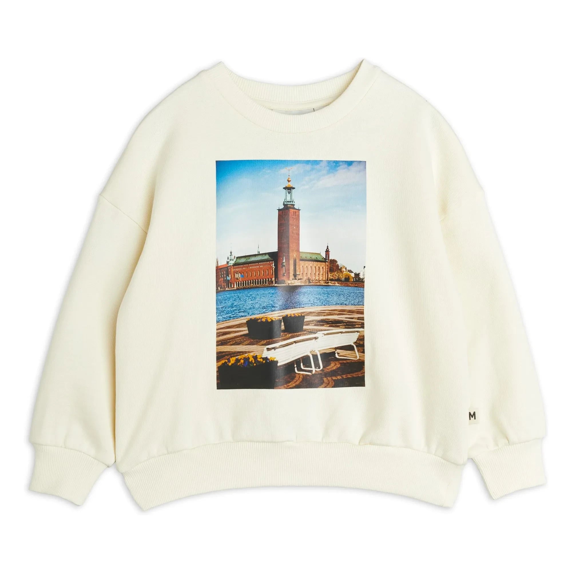 Mini Rodini - City Hall organik pamuklu sweatshirt | Ekru