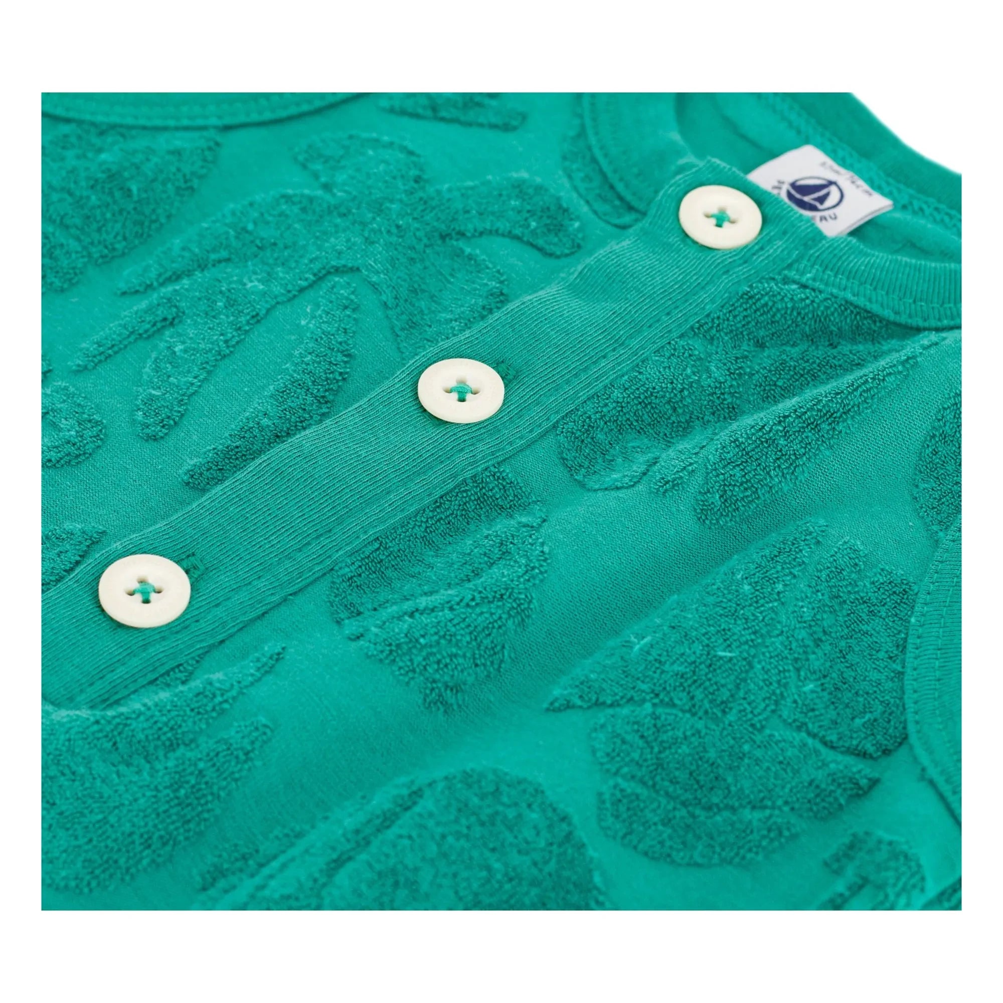 Petit Bateau - Organik pamuklu palmiye havlu tulum | Yeşil