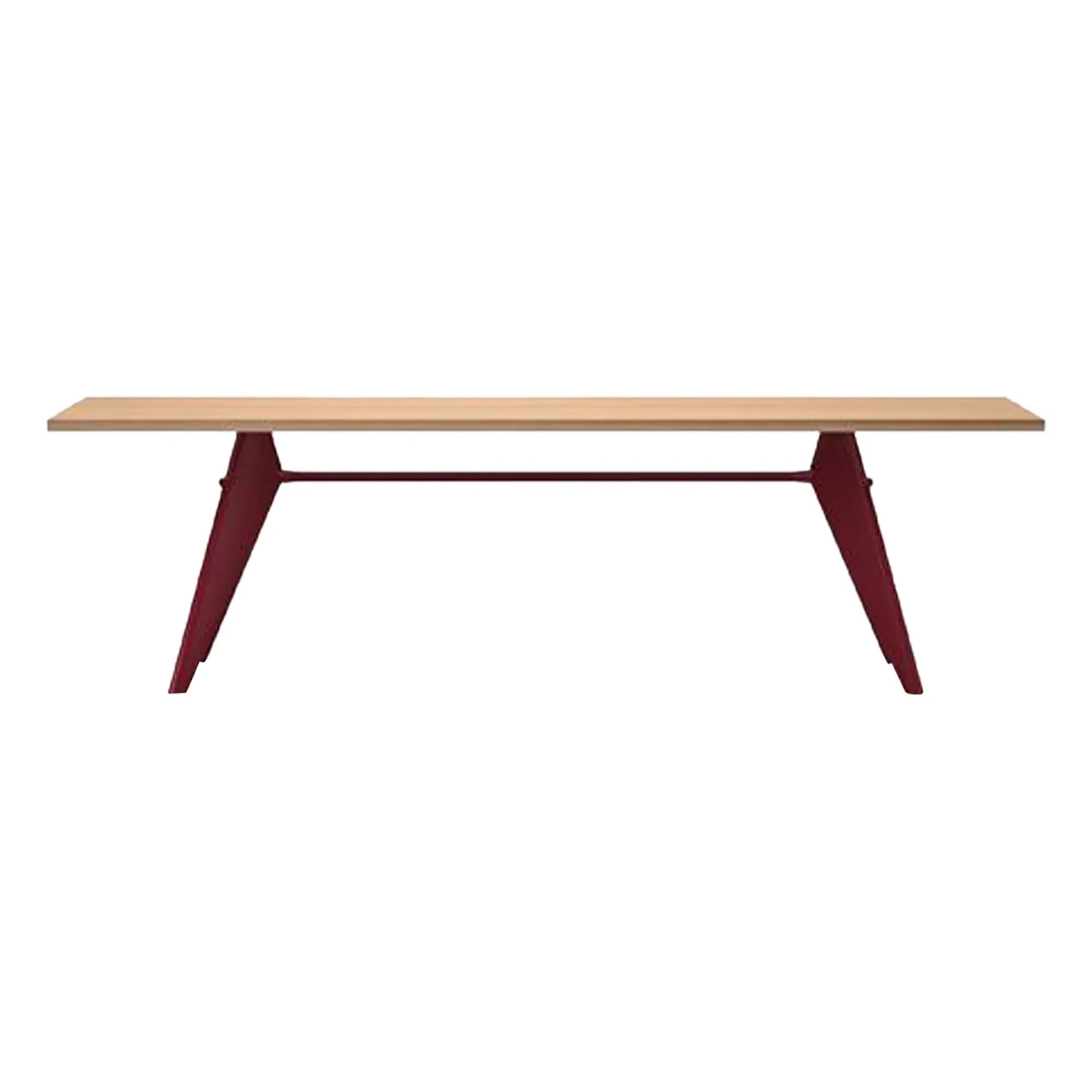 Vitra - EM Masa - Japon kırmızı kaide - Jean Prouvé, 1950 | Meşe
