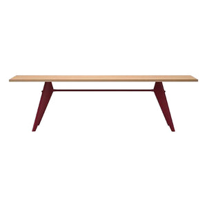 Vitra - EM Masa - Japon kırmızı kaide - Jean Prouvé, 1950 | Meşe