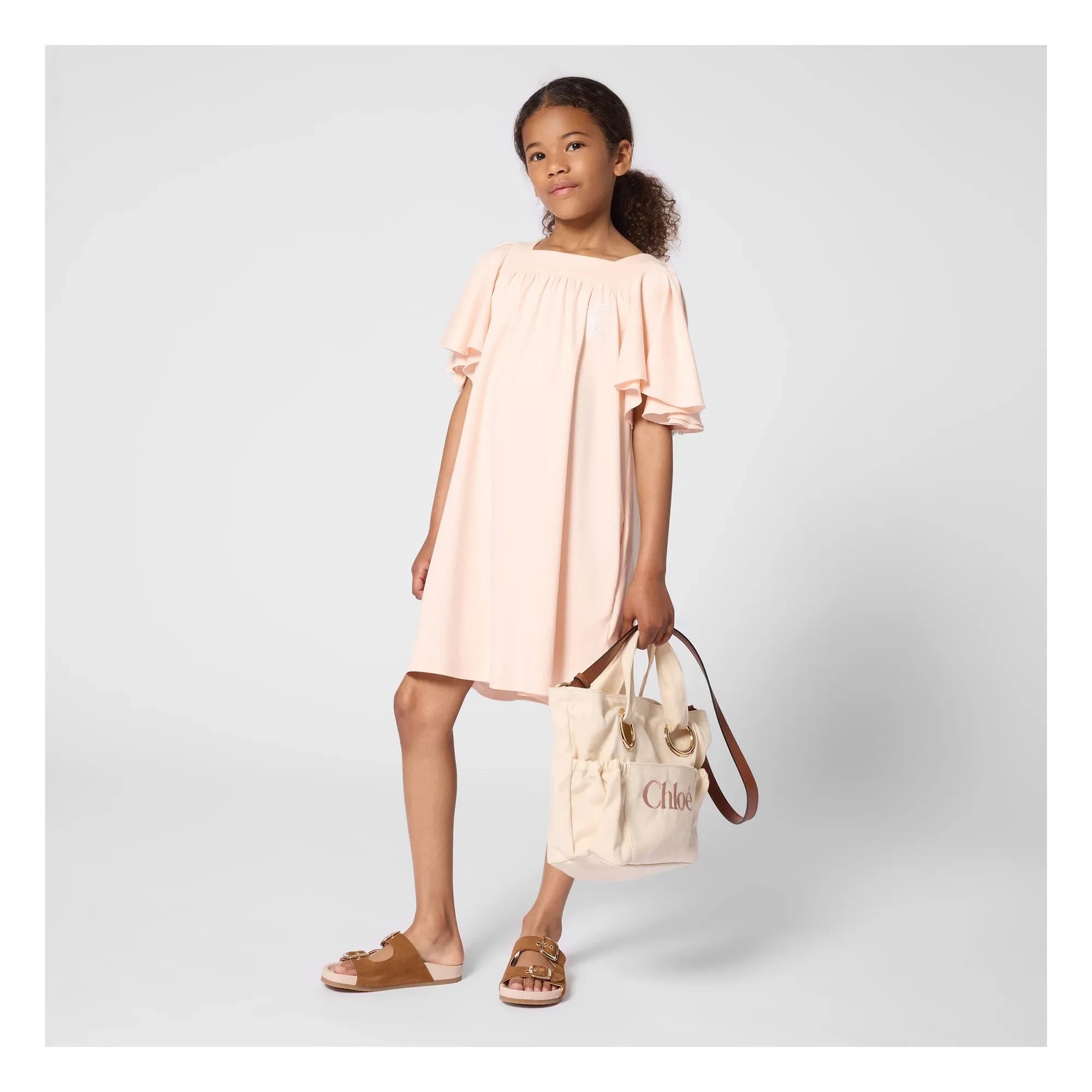 Chloé - Organik Pamuk Logo Tote Çanta | Chalk