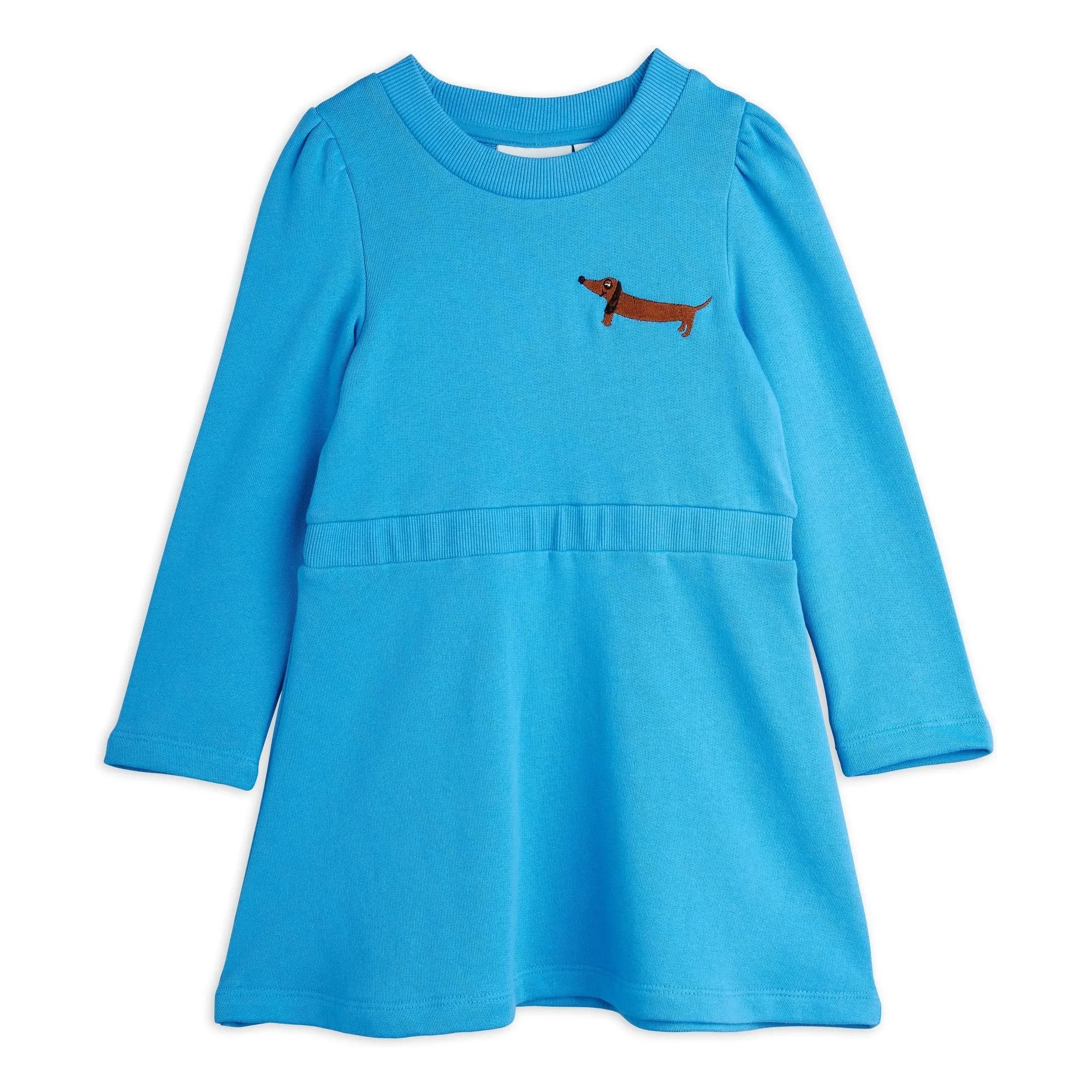 Mini Rodini - Dachshund organik pamuk elbise | Mavi