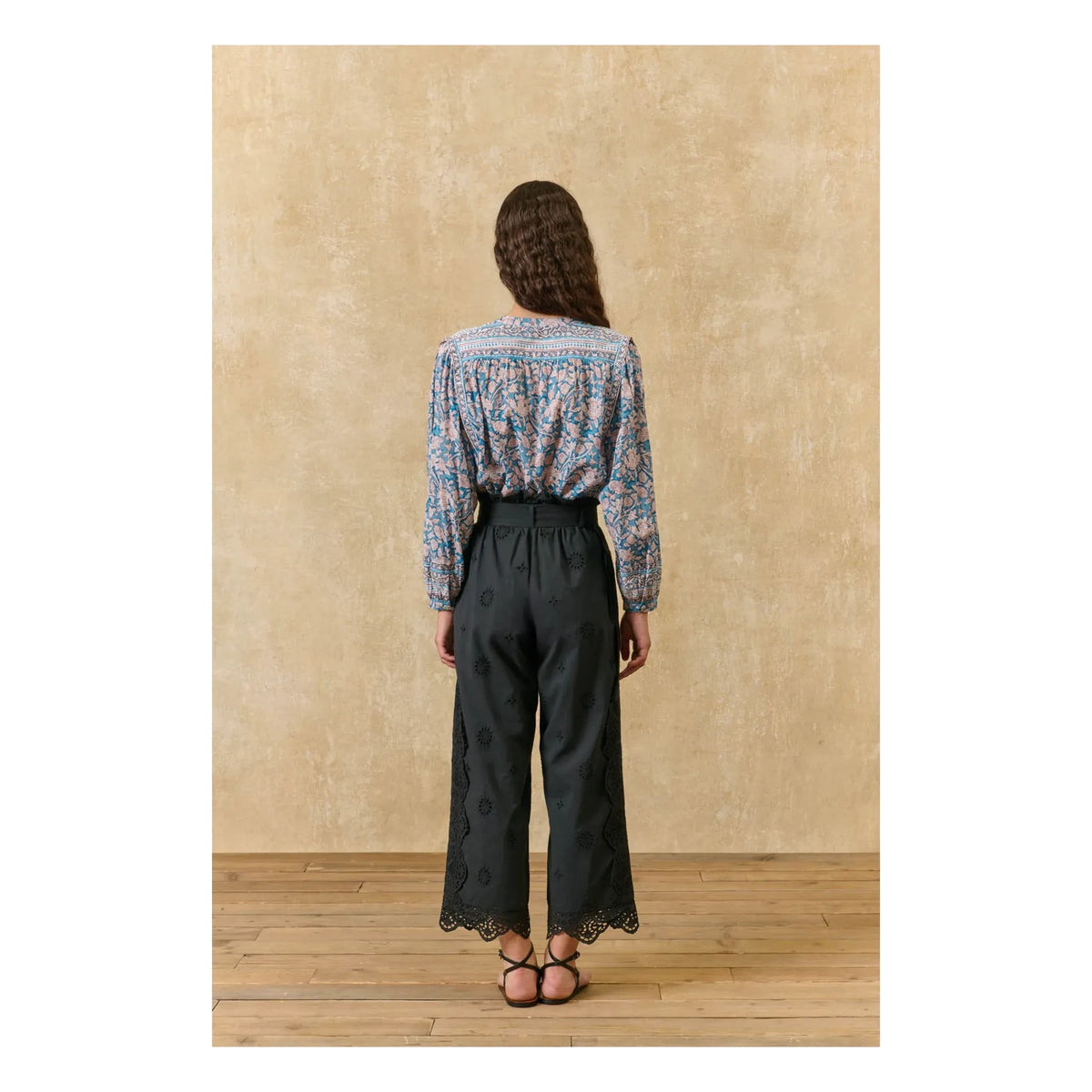 Louise Misha - Jane organik pamuk bluz | Mavi