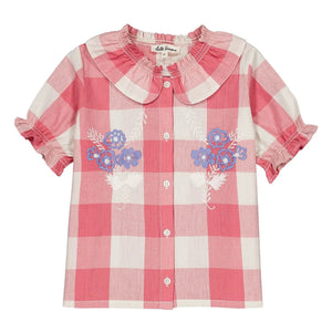 Hello Simone - Carlina Carreaux bluz | Pembe