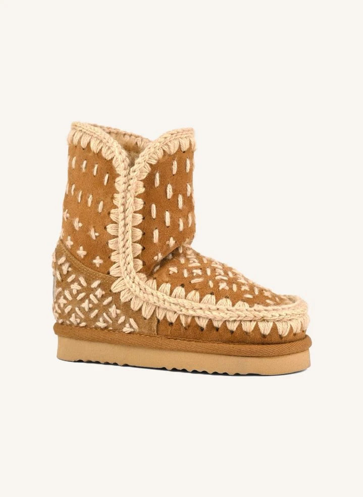 Mou - Botات Eskimo Sashiko | Cognac