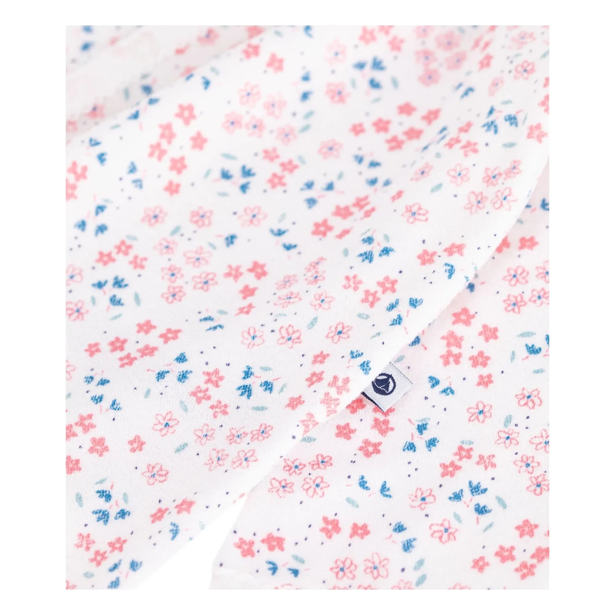Petit Bateau - Dors Bien Fleuri Kadife Pijama | Beyaz