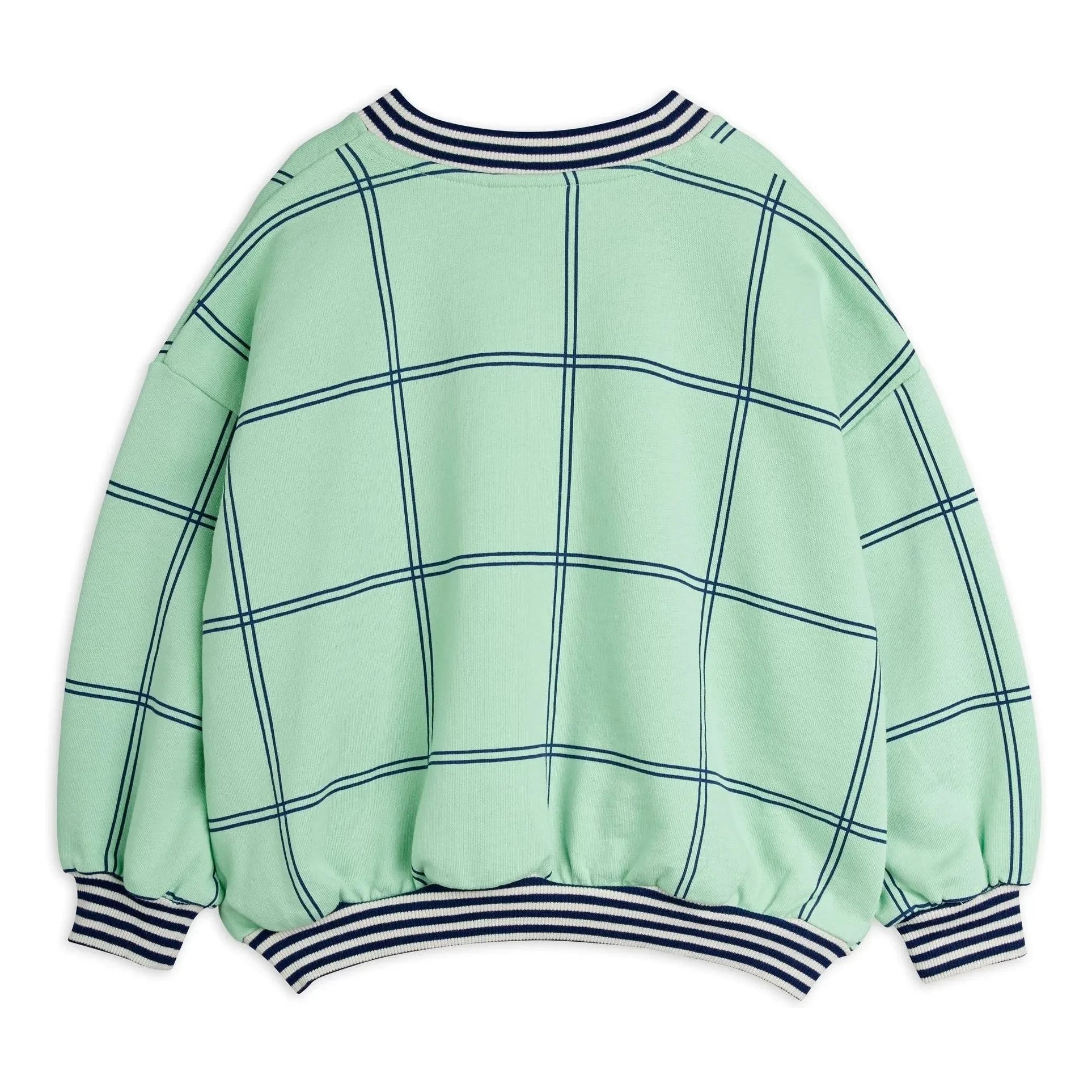 Mini Rodini - Coron Organik Kareli Sweatshirt | Yeşil