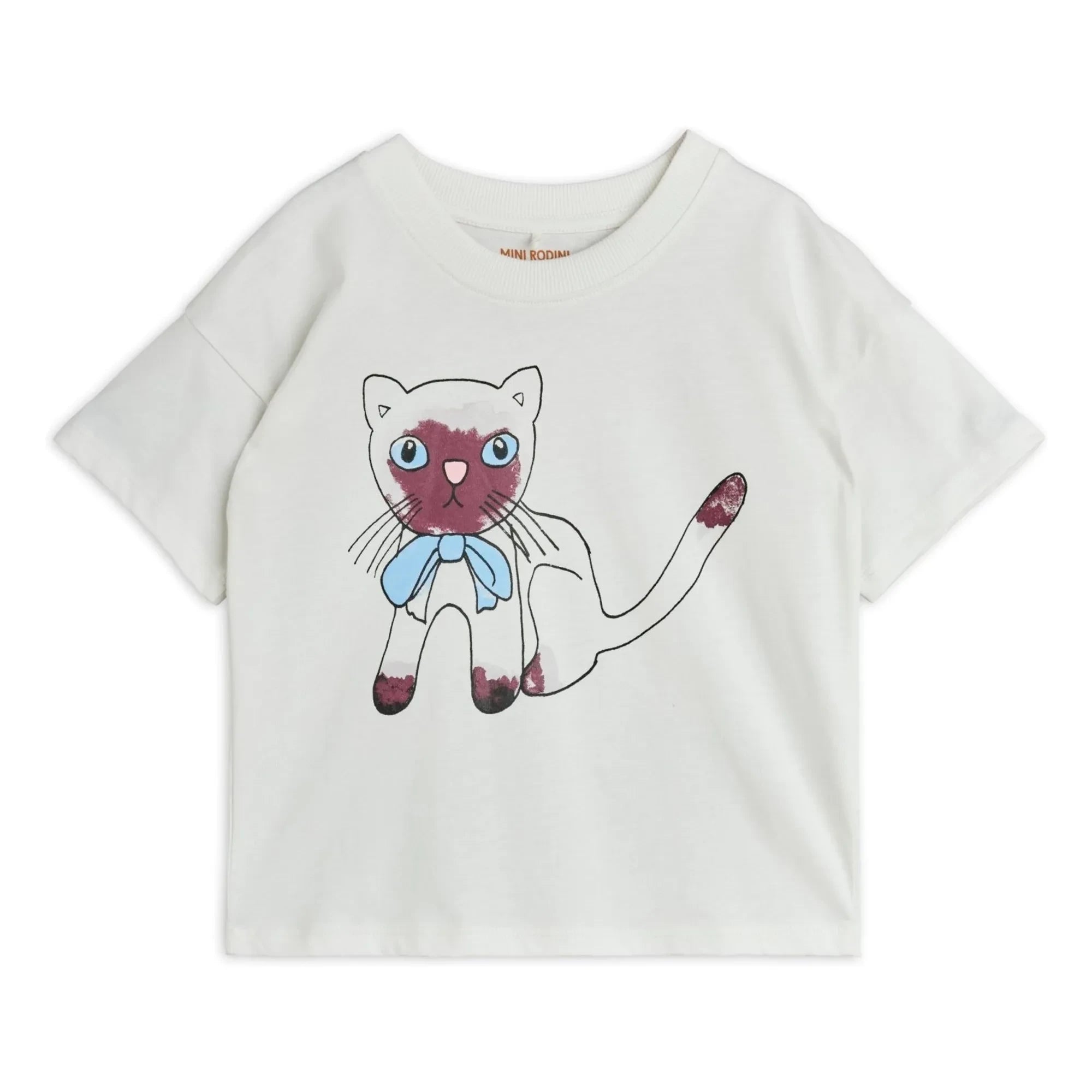 Mini Rodini - Siyam organik pamuk T-shirt | Beyaz
