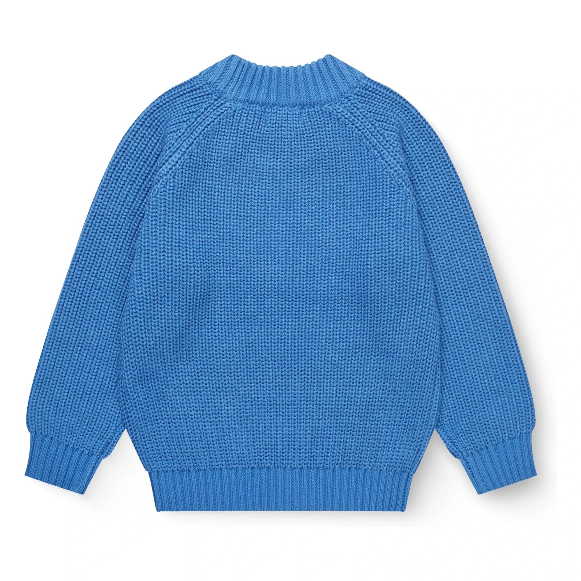 Copenhagen Colors - Kaburgalı Organik Pamuklu Kazak | Azure blue
