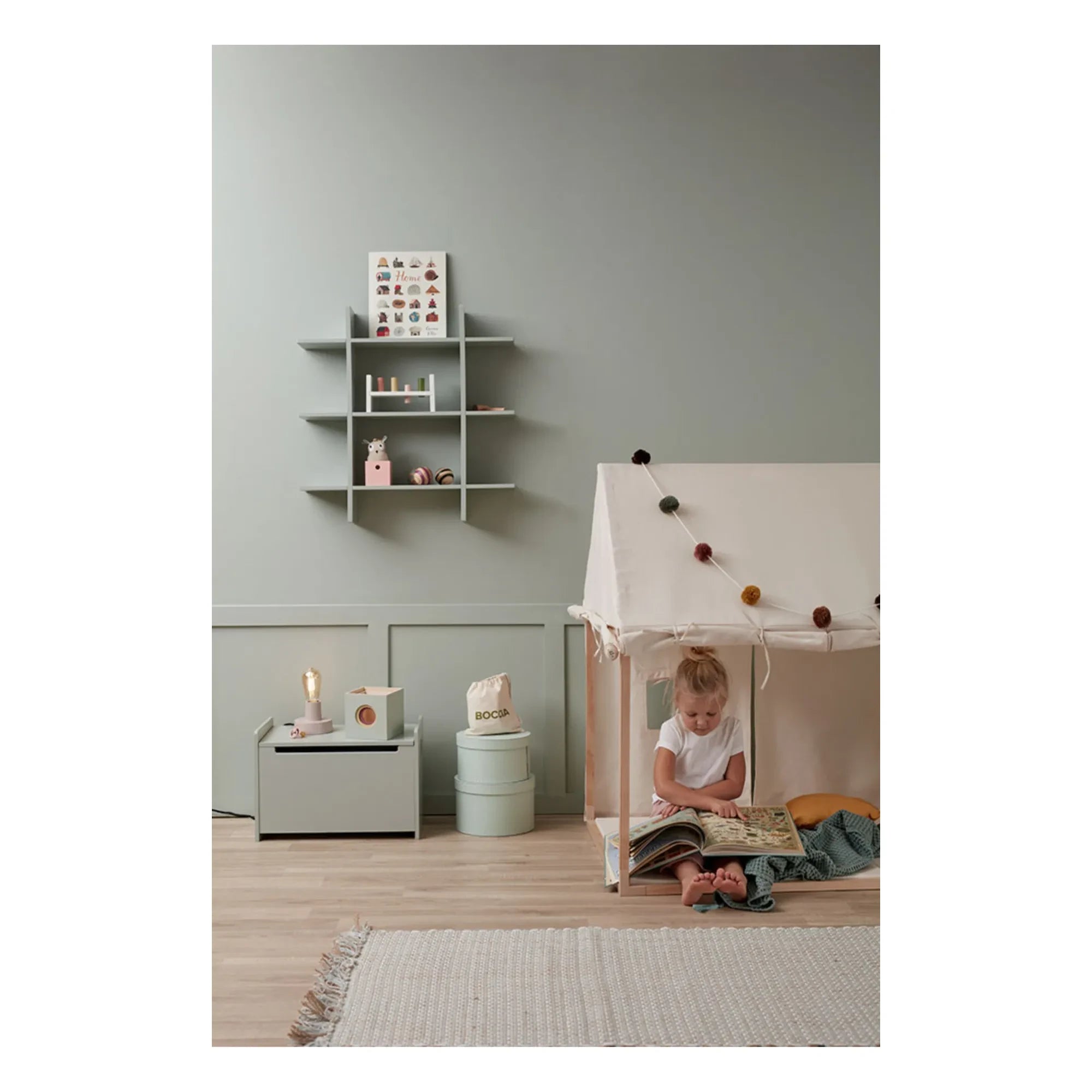 Kid's Concept - Pamuk ve Ahşap Ev | Kırık Beyaz