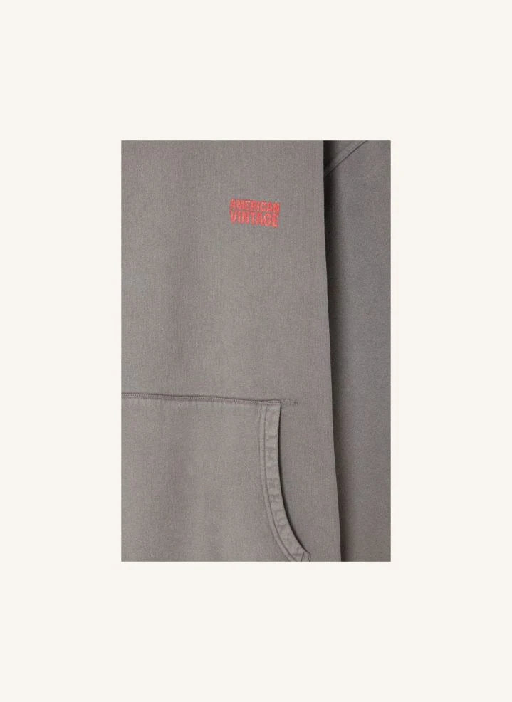 American Vintage - Plizzy Kapüşonlu Sweatshirt | Koyu Gri