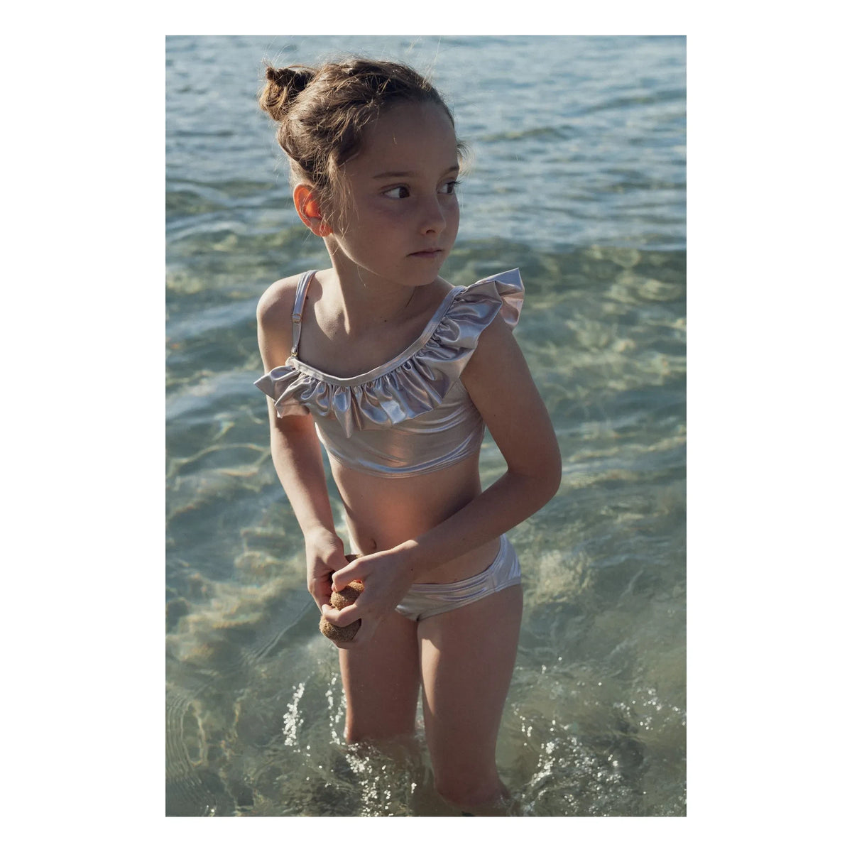 Lison Paris - 2 Parça Venus Asimetrik Metalik Mayo | Pembe Altın