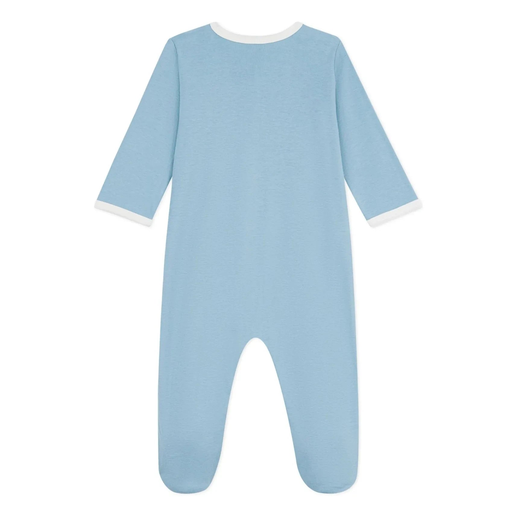 Petit Bateau - Dors Bien Petit Amour organik pamuklu pijama | Gri mavi