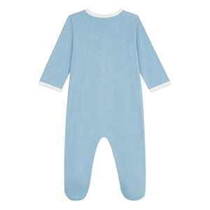 Petit Bateau - Dors Bien Petit Amour organik pamuklu pijama | Gri mavi