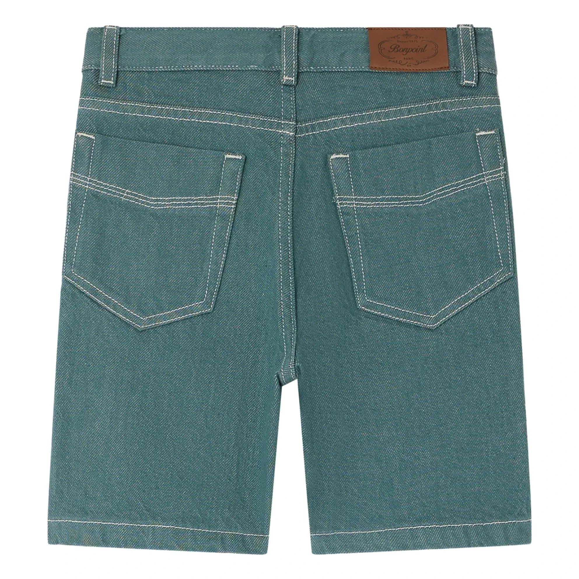 Bonpoint - Elvio Denim Bermuda Şort Organik Pamuk | Zümrüt yeşili