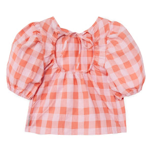 Mipounet - Mirelle Vichy Balon Kollu Bluz | Pembe