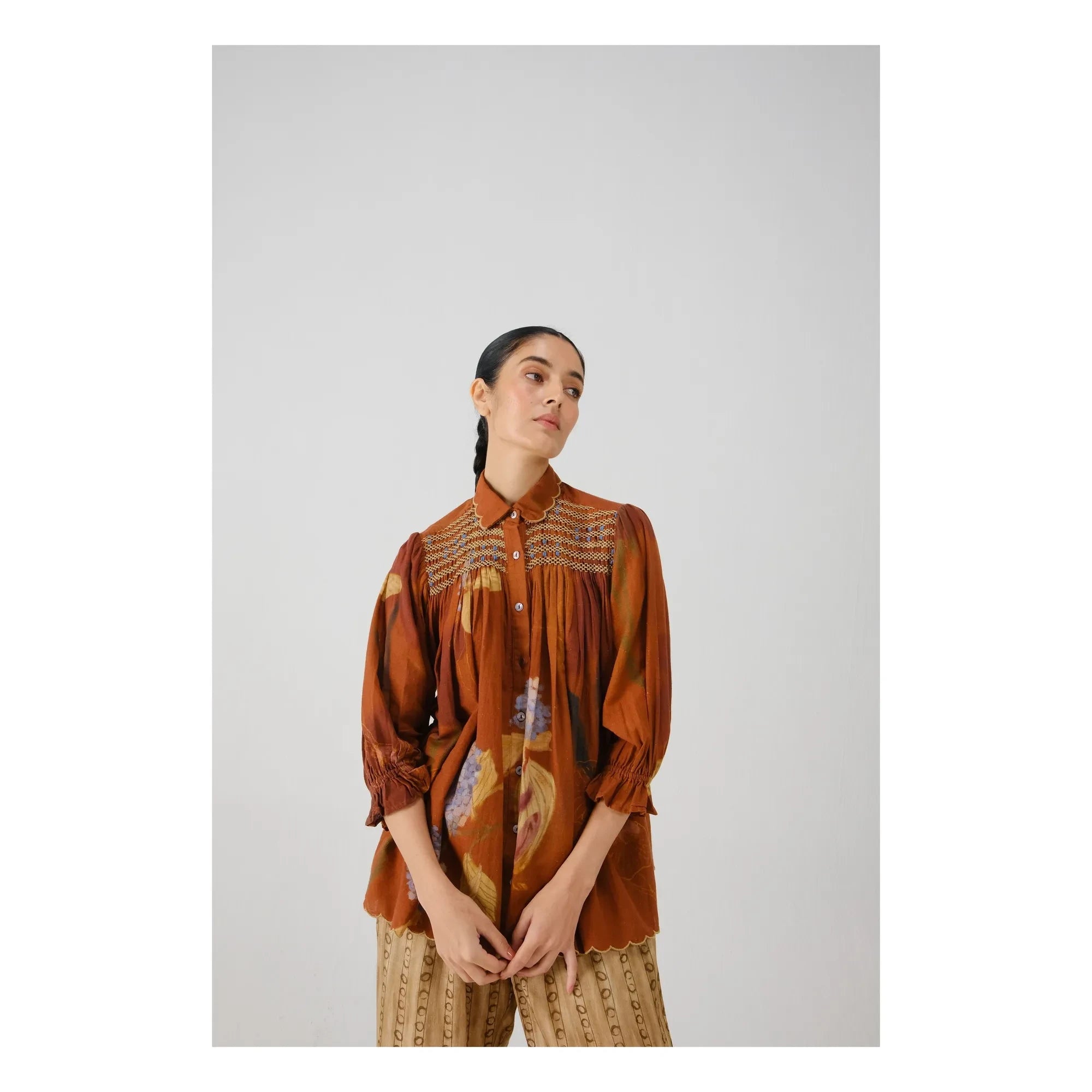 CORD - Judy Foliage bluz | Terracotta