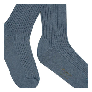 Bonpoint - Thomina Nervürlü Külotlu Çorap | Seladon Mavi