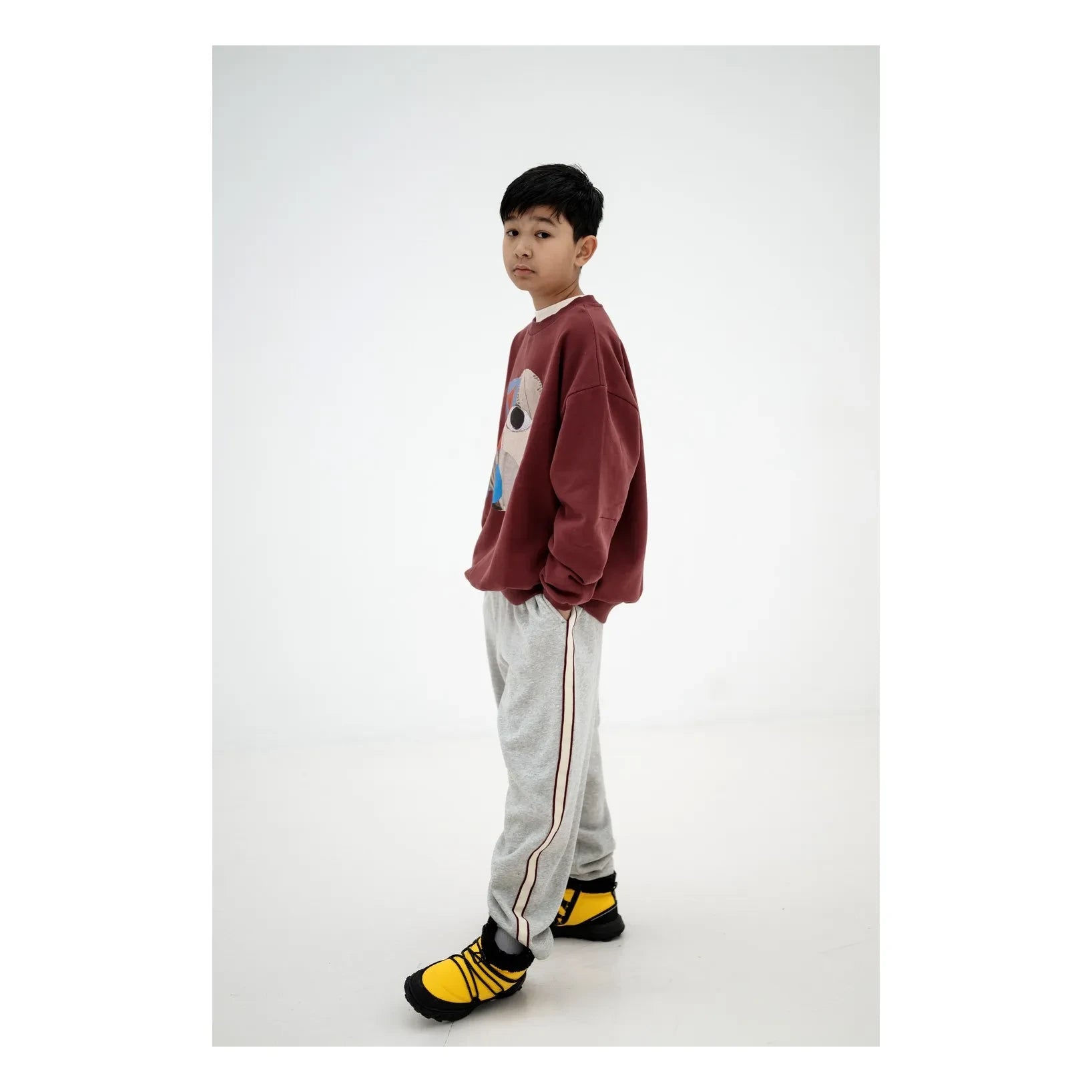 Repose AMS - Rahat Organik Pamuklu Sweatshirt | Bordo