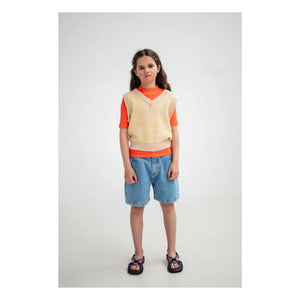 Repose AMS - Denim Organik Pamuk Bermuda Şort | Mavi