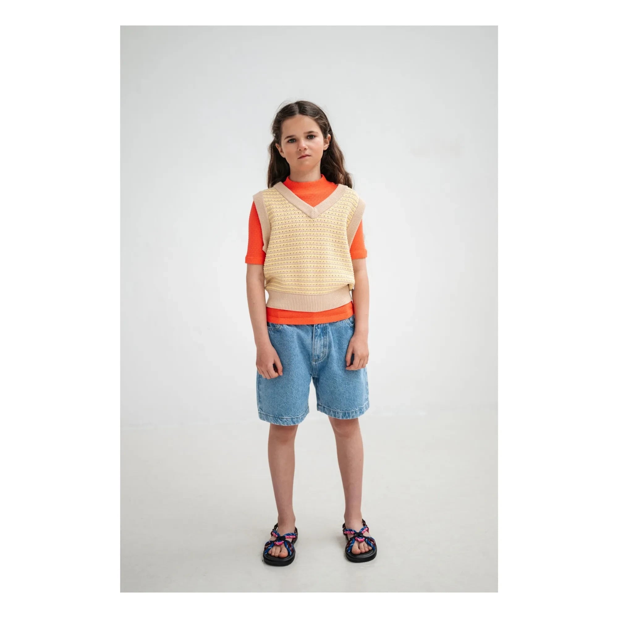 Repose AMS - Denim Organik Pamuk Bermuda Şort | Mavi