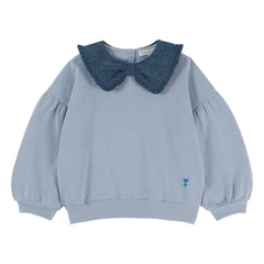 Emile et Ida - Organik pamuklu bisiklet yaka sweatshirt | Mavi