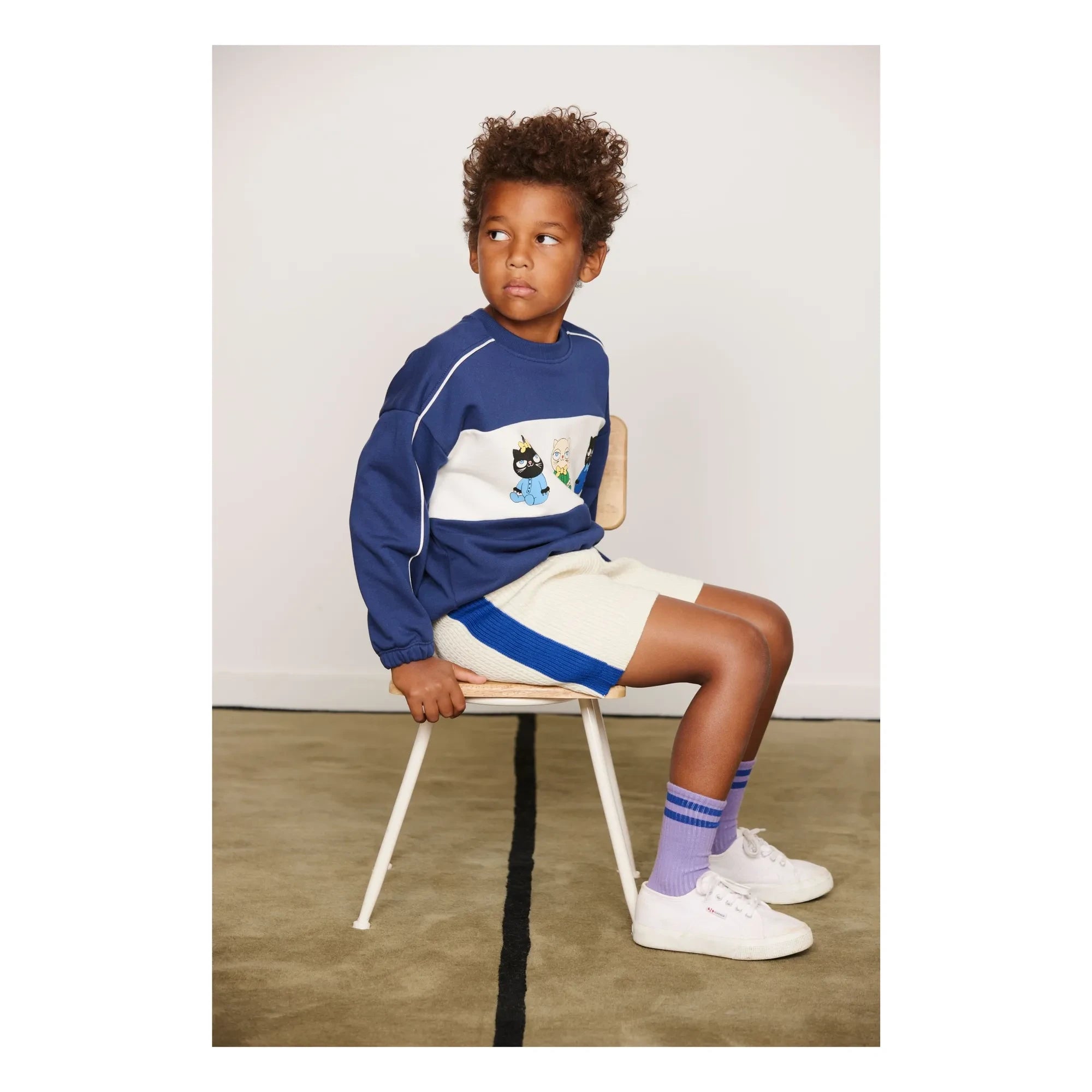 Mini Rodini - Organik Pamuklu Sweat Animals | Koyu Mavi