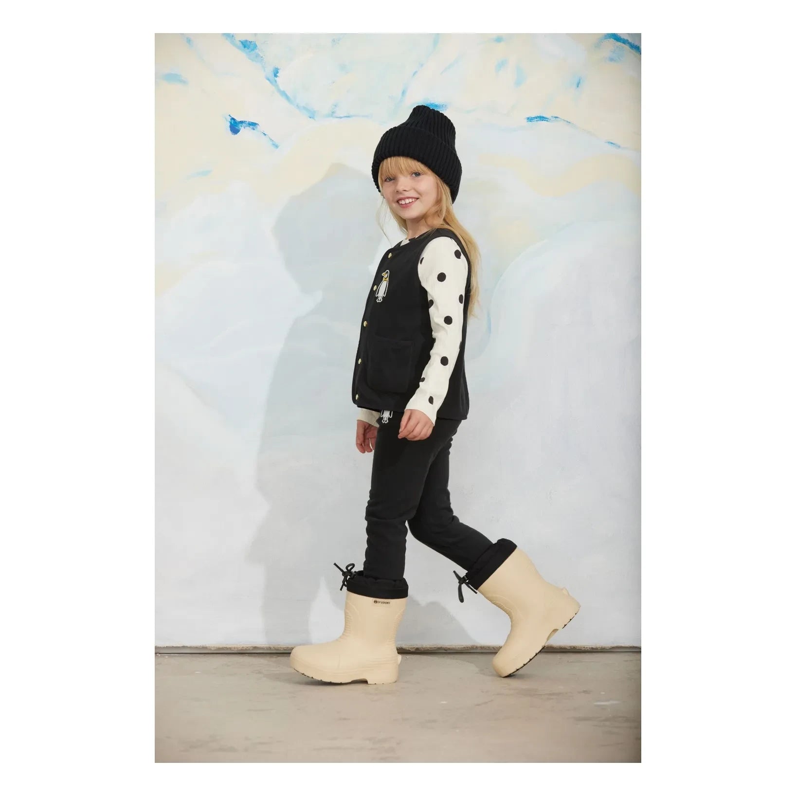 Mini Rodini - Penguin Kolsuz Yelek Geri Dönüştürülmüş Elyaflar | Siyah