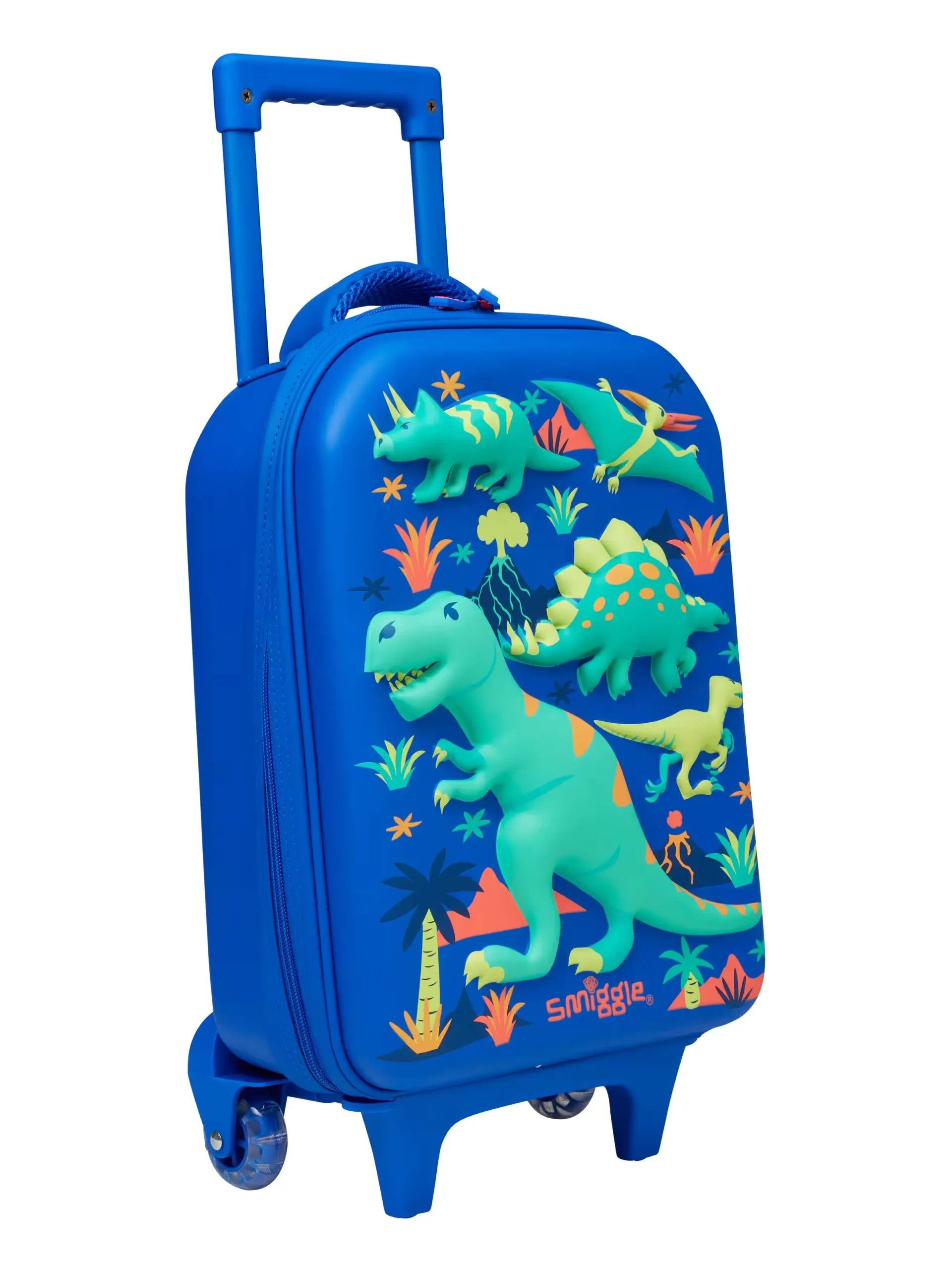 Smiggle - Movin Tekerlekli Çekçekli Anaokulu Okul ve Seyahat Çantası-Dinossi