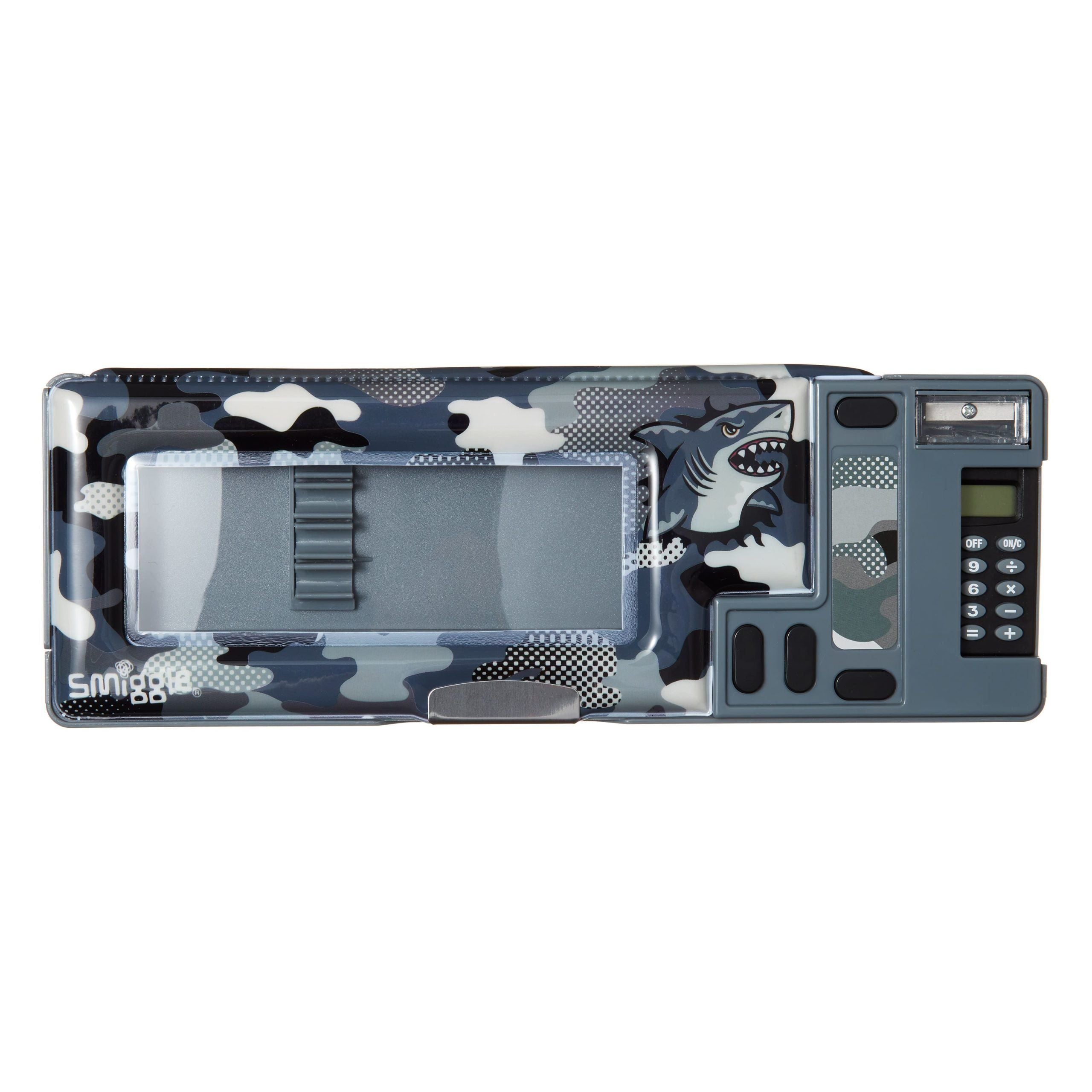 Smiggle - Budz Köpekbalığı Hesap Makineli Pop Out Otomatik Kalem Kutusu-Dinossi