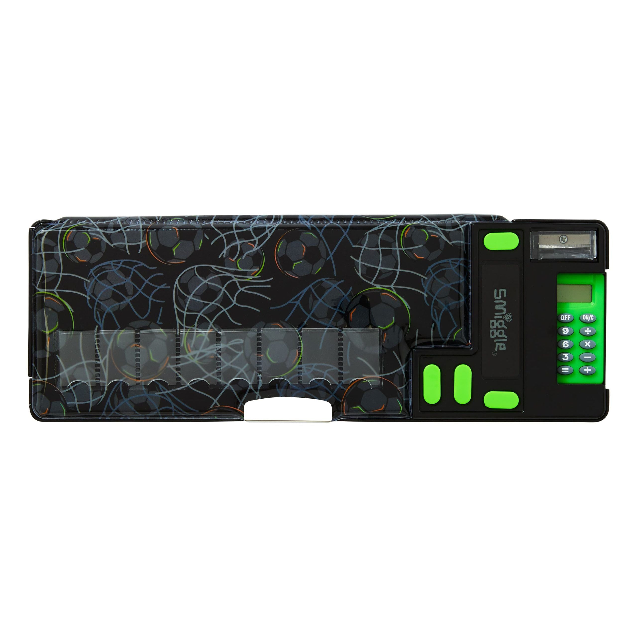 Smiggle - İsimlikli Futbol Tutkusu Hesap Makineli Pop Out Otomatik Kalem Kutusu-Dinossi