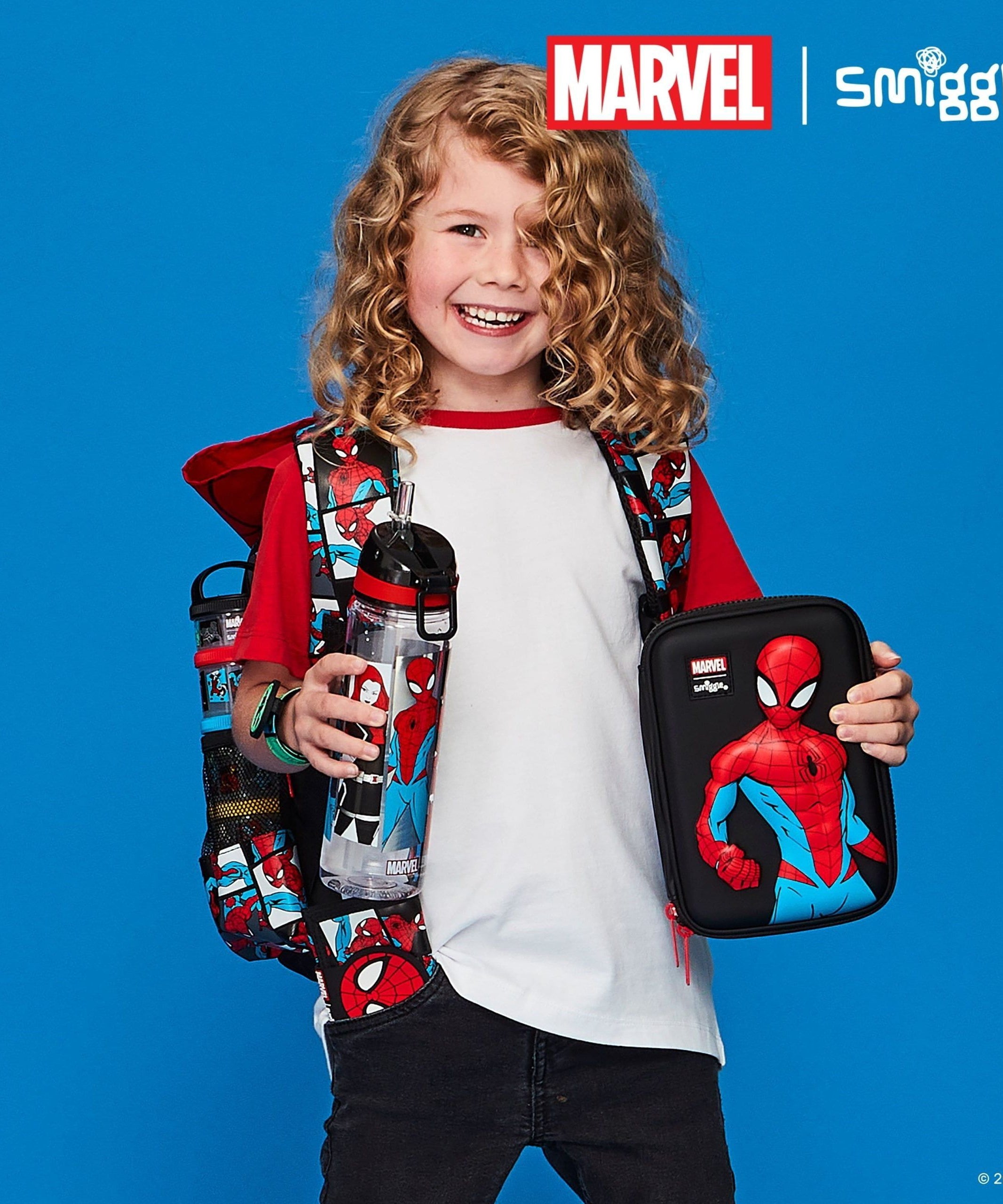Smiggle - Marvel Spiderman HardTop Kalem Kutusu-Dinossi
