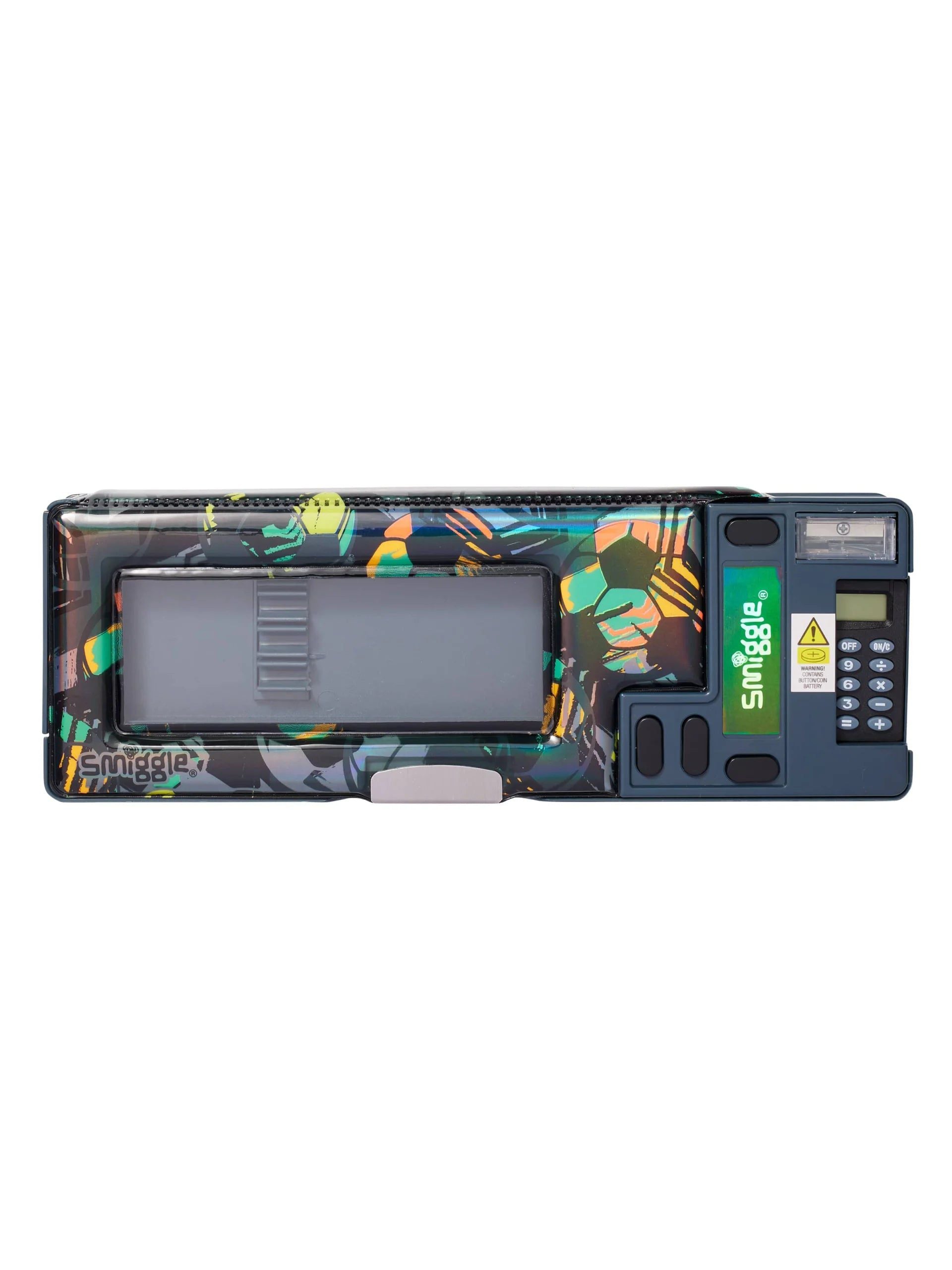 Smiggle - Wild Side Hesap Makineli Poput Otomatik Kalem Kutusu-Dinossi