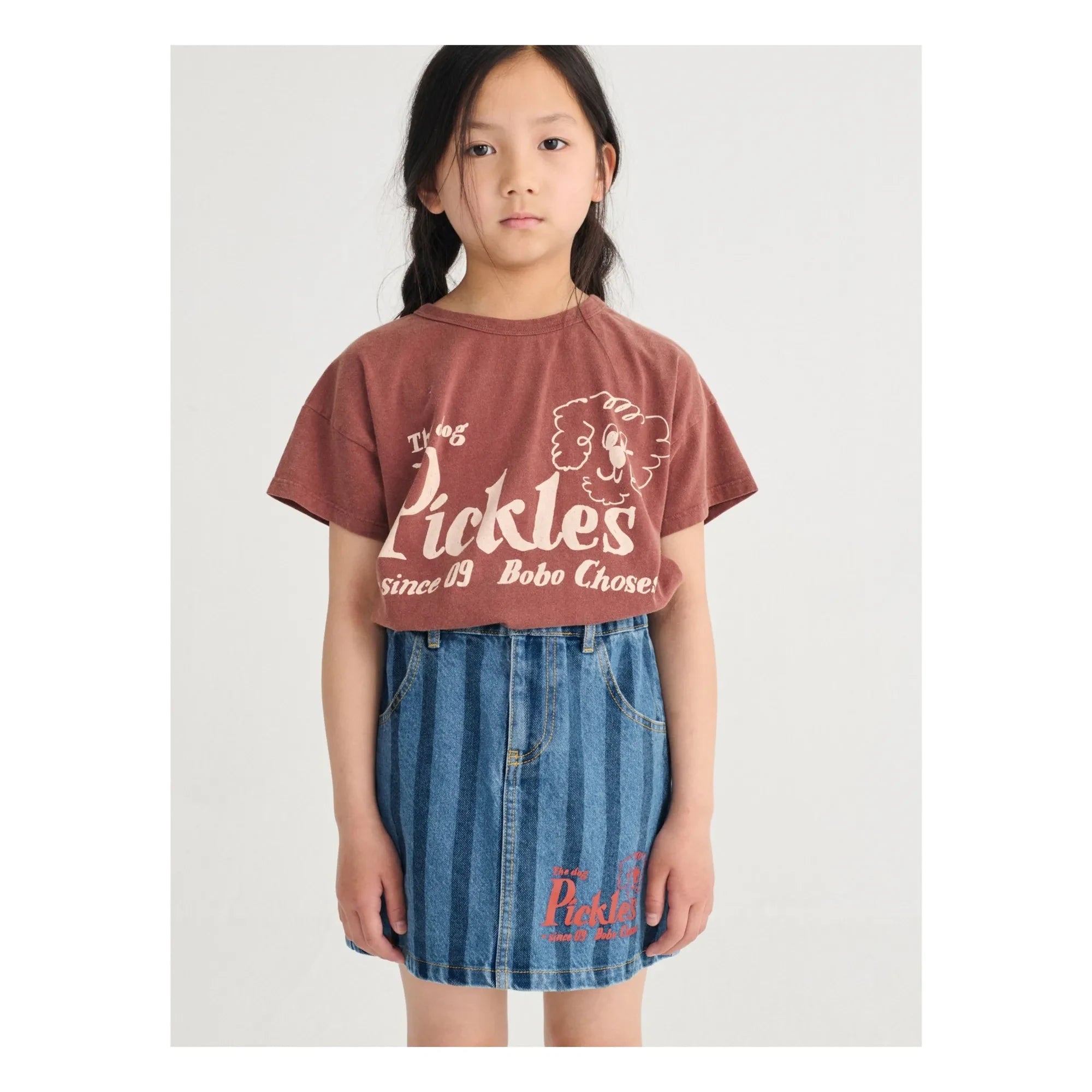 Bobo Choses - Çizgili Denim Etek Organik Pamuk | Mavi