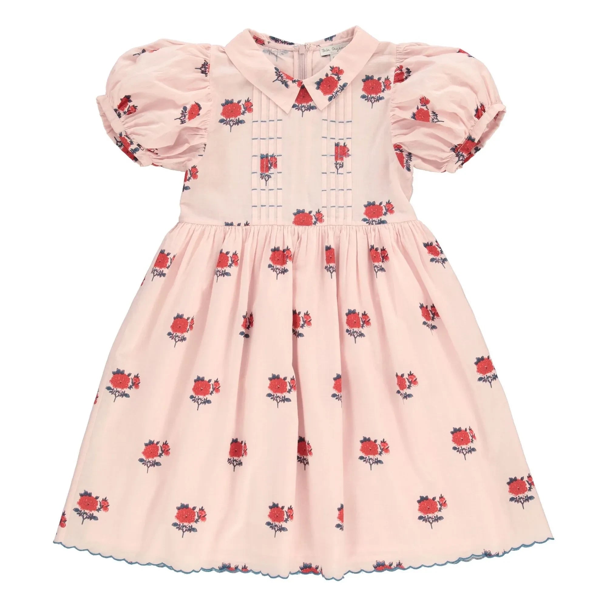 Bebe Organic - April Fleurs Puantiyeli Kol Elbise | Soluk Pembe