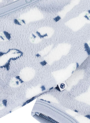 Petit Bateau - Polar Kardan Adamlar Tulum Pijama | Gri Mavi