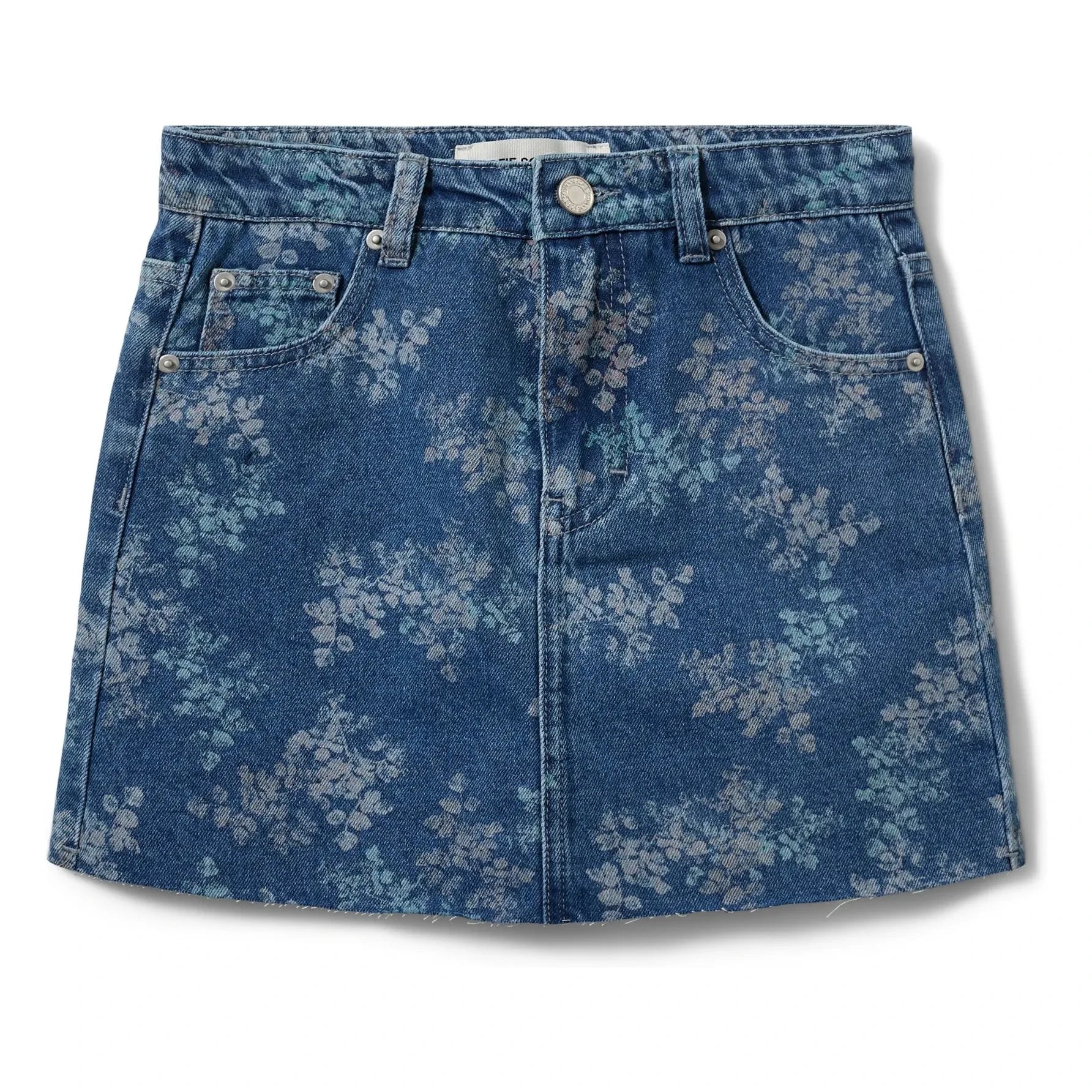 Sofie Schnoor - Cally Denim Çiçekli Mini Etek | Denim mavi